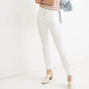 Madewell Petite 10" High-Rise Skinny Jeans in Pure White (Size P36)